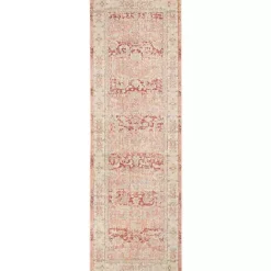Clearance Kirklands Home Salmon Vintage Border Runner Pink