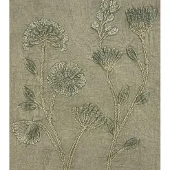 New Kirklands Home Sand Beige Floral Embroidered Table Runner Tan