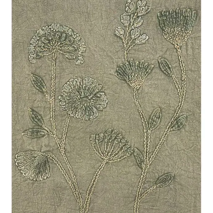 New Kirklands Home Sand Beige Floral Embroidered Table Runner Tan