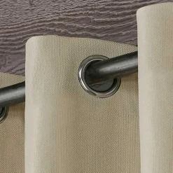 Clearance Kirklands Home Sand Biscayne Outdoor Curtain Panel Set, 84 in. Tan