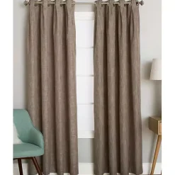 Discount Kirklands Home Sand Box Pleated Single Curtain Panel, 84 in. Brown