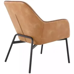 Kirklands Home Sand Faux Leather Scoop Accent Chair Tan