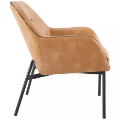Kirklands Home Sand Faux Leather Scoop Accent Chair Tan