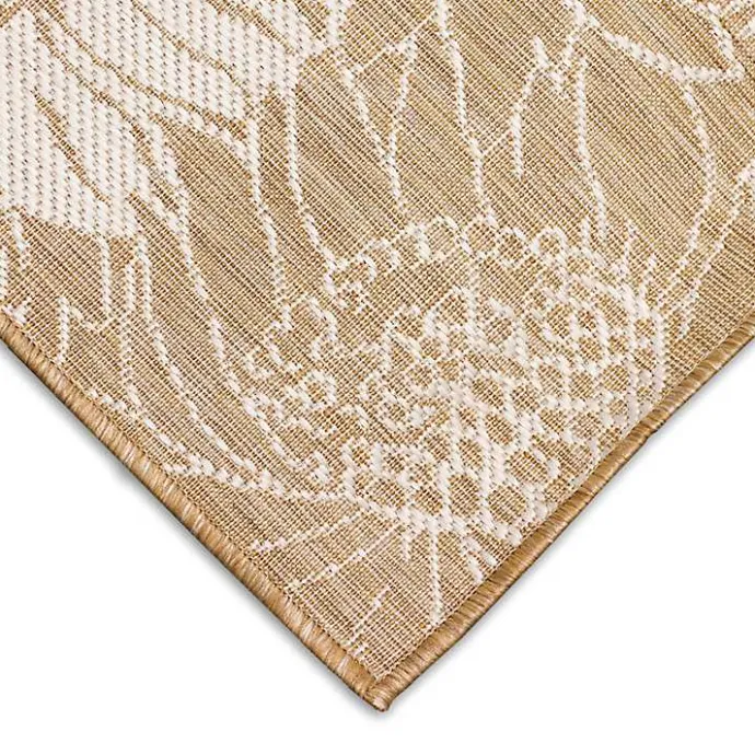 Hot Kirklands Home Sand Floral Blooms Outdoor Area Rug, 7x9