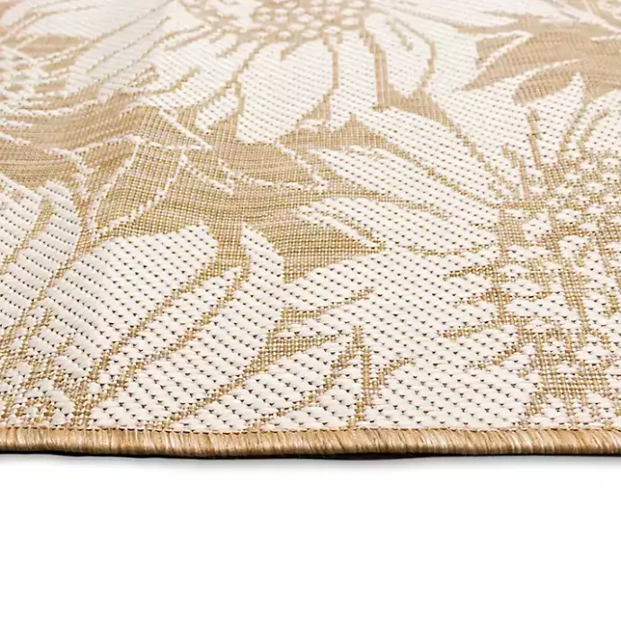 Hot Kirklands Home Sand Floral Blooms Outdoor Area Rug, 7x9