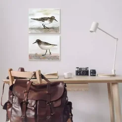 Online Kirklands Home Sandpiper on Coast Framed 2pc Canvas Art Print Set