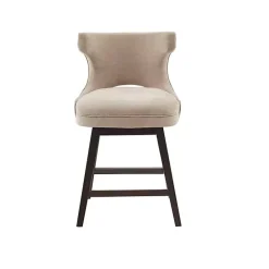 Best Kirklands Home Sandy Beige Curve Back Swivel Counter Stool Tan