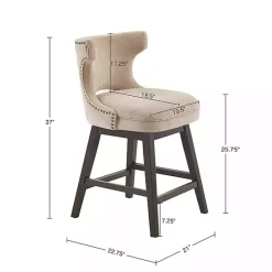 Best Kirklands Home Sandy Beige Curve Back Swivel Counter Stool Tan