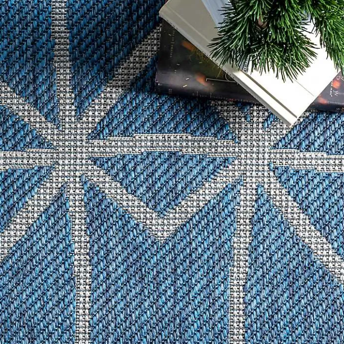 Online Kirklands Home Sanford Blue Geometric Shapes Outdoor Rug, 5x8