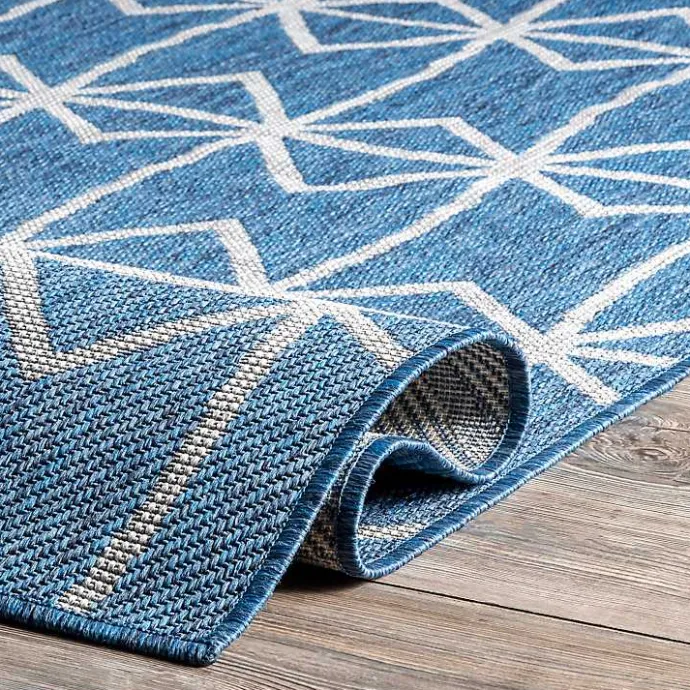 Online Kirklands Home Sanford Blue Geometric Shapes Outdoor Rug, 5x8