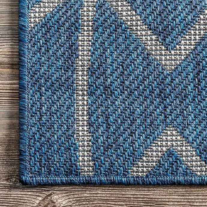 Online Kirklands Home Sanford Blue Geometric Shapes Outdoor Rug, 5x8