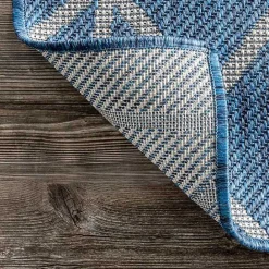 Best Kirklands Home Sanford Blue Geometric Shapes Outdoor Rug, 8x10