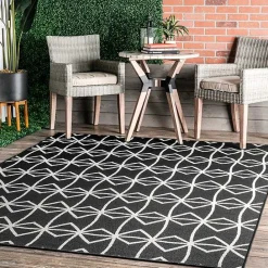 Sale Kirklands Home Sanford Gray Geometric Shapes Outdoor Rug, 5x8