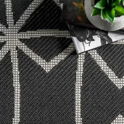 Sale Kirklands Home Sanford Gray Geometric Shapes Outdoor Rug, 5x8