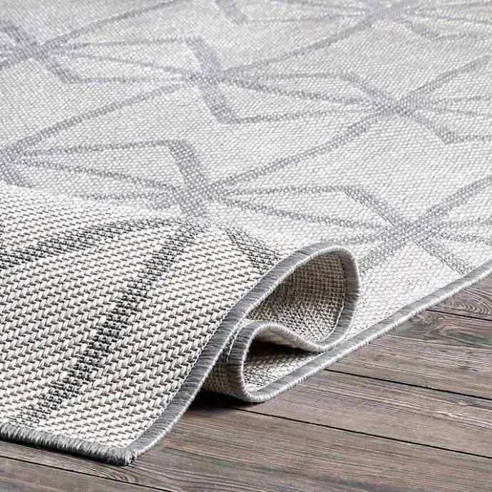 Online Kirklands Home Sanford Light Gray Geometric Outdoor Rug, 8x10