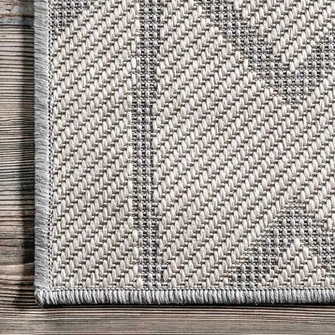 Online Kirklands Home Sanford Light Gray Geometric Outdoor Rug, 8x10