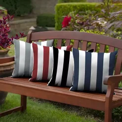 Outlet Kirklands Home Sapphire Cabana Stripe Outdoor Pillow Blue