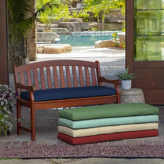 Hot Kirklands Home Sapphire Leala Texture Outdoor Bench Cushion Blue