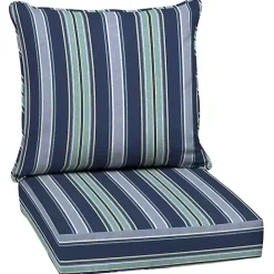 Online Kirklands Home Sapphire Stripe 2-pc. Outdoor Deep Seat Cushion Blue
