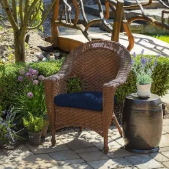 Clearance Kirklands Home Sapphire Texture 2-pc. Outdoor Wicker Cushion Set Blue