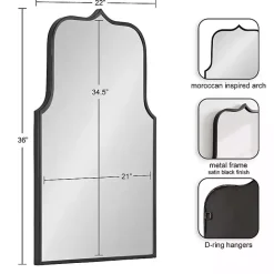Kirklands Home Satin Arched Scallop Wall Mirror Black