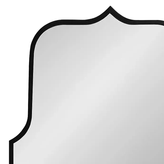 Kirklands Home Satin Arched Scallop Wall Mirror Black