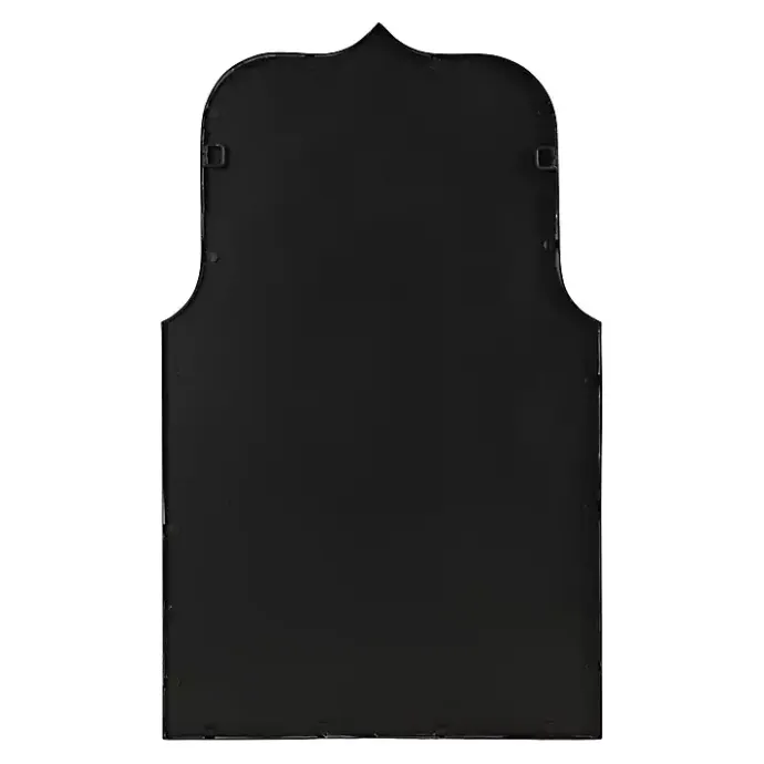 Kirklands Home Satin Arched Scallop Wall Mirror Black
