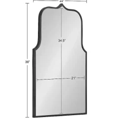Kirklands Home Satin Arched Scallop Wall Mirror Black