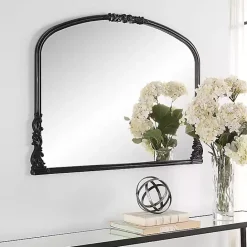 Discount Kirklands Home Satin Baroque Arched Wall Mirror Black