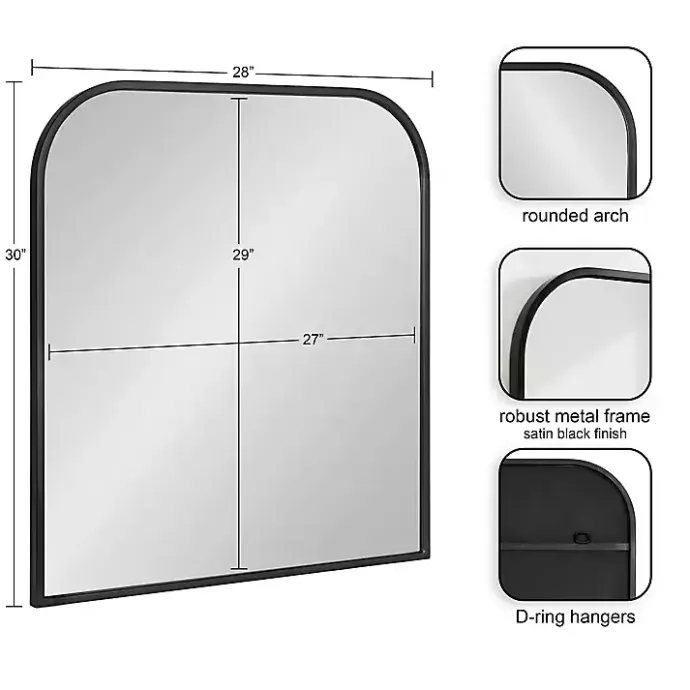 Discount Kirklands Home Satin Wide Arch Wall Mirror Black