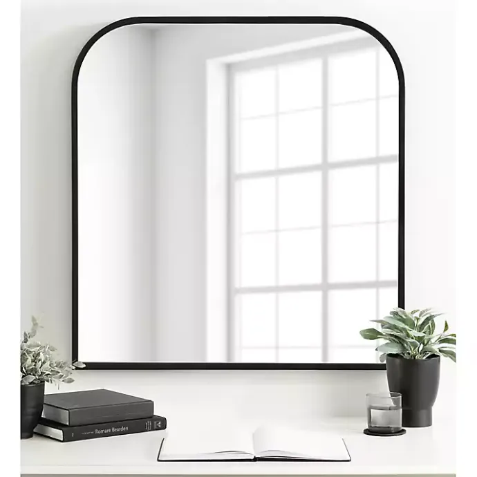 Discount Kirklands Home Satin Wide Arch Wall Mirror Black