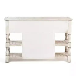 Hot Kirklands Home Savannah Cream Distressed Cabinet Ivory