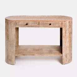 New Kirklands Home Sawmark 2-Drawer Console Table Brown