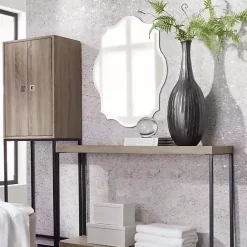 New Kirklands Home Scalloped Rectangular Frameless Wall Mirror