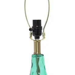 Sale Kirklands Home Seafoam Dimpled Glass Teardrop Table Lamp Blue