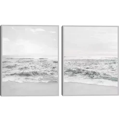 New Kirklands Home Seafoam Gentle Tides 2-pc. Framed Wall Art Set