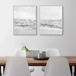 New Kirklands Home Seafoam Gentle Tides 2-pc. Framed Wall Art Set