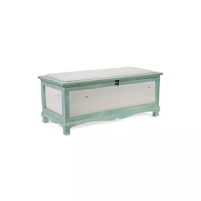 Discount Kirklands Home Seafoam Shabby Chic Storage Bench Green