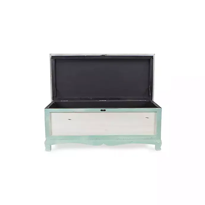Discount Kirklands Home Seafoam Shabby Chic Storage Bench Green