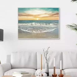 Sale Kirklands Home Seafoam Sunrise Framed Canvas Art Print