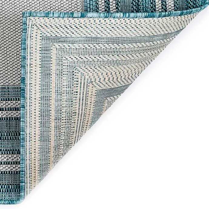 Online Kirklands Home Seaglass Lined Frame Outdoor Area Rug, 6x9 Blue