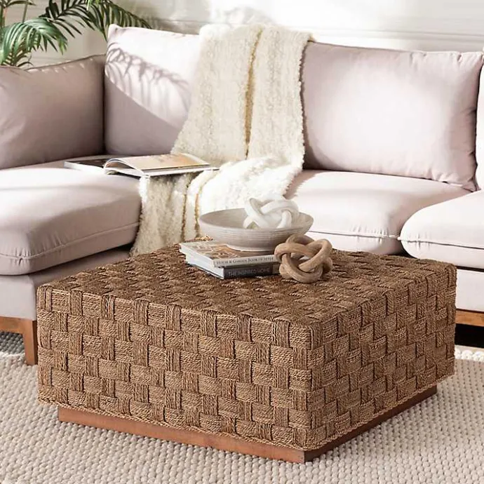 Outlet Kirklands Home Seagrass Wrapped Coffee Table Brown