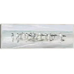 Outlet Kirklands Home Seagull Gathering Framed Canvas Art Print Multi