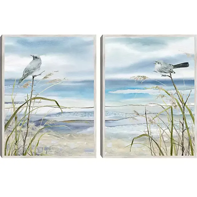 Outlet Kirklands Home Seaside Rest Framed Canvas Art Prints, Set of 2 Blue