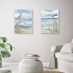 Outlet Kirklands Home Seaside Rest Framed Canvas Art Prints, Set of 2 Blue