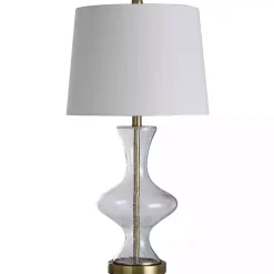 Outlet Kirklands Home Seeded Glass and Gold Table Lamp White