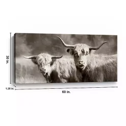 Kirklands Home Sepia Hairy Highland Canvas Art Print