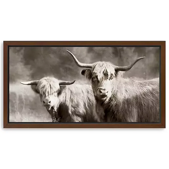 Discount Kirklands Home Sepia Hairy Highland Framed Canvas Art Print