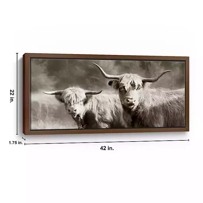 Discount Kirklands Home Sepia Hairy Highland Framed Canvas Art Print