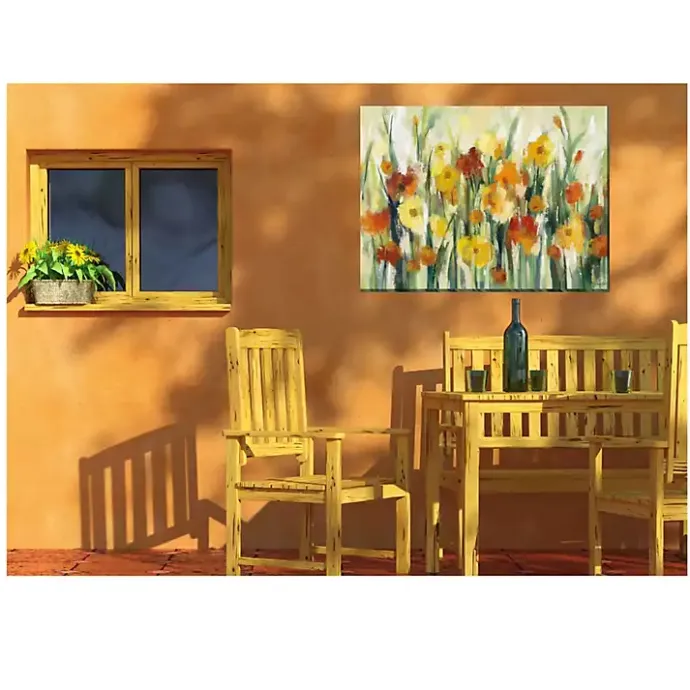 Outlet Kirklands Home September Flowers Outdoor Canvas Art Print